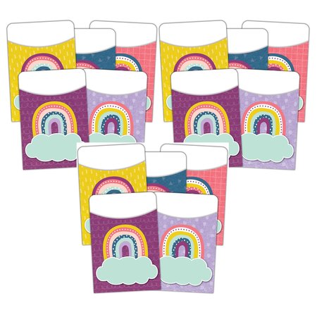 TEACHER CREATED RESOURCES Oh Happy Day Library Pockets, 5 Designs, 105PK 9061